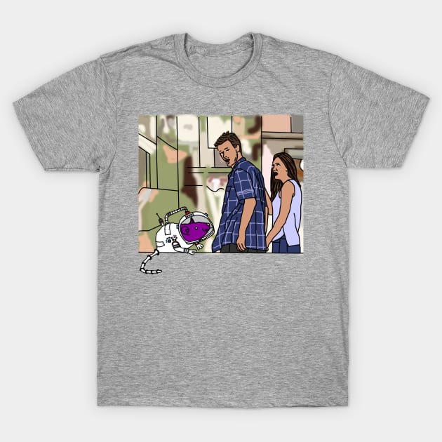 Space Rat and Distracted Boyfriend Meme T-Shirt by ellenhenryart